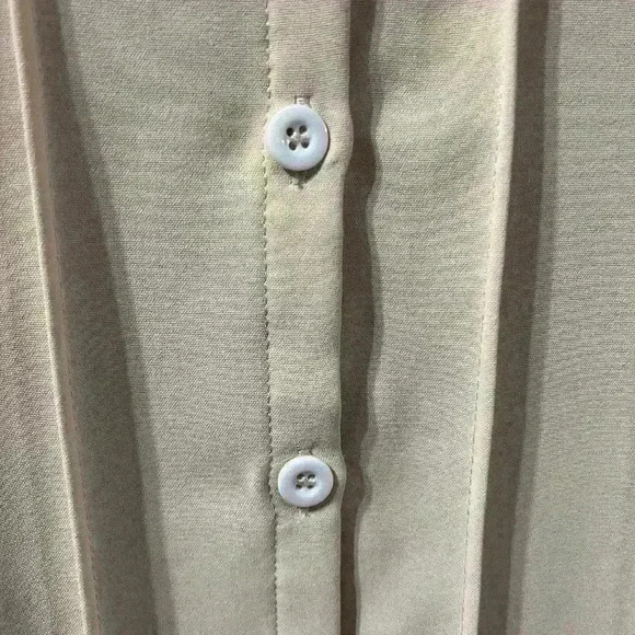 🟣Blouse Beige Button Down Large Polyester - Picture 4 of 4